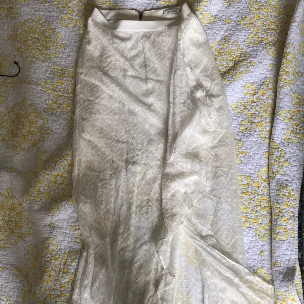 Alice + Olivia white maxi skirt